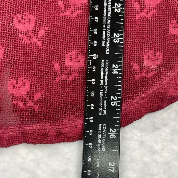 Free People Shirt Womens XS Red Tank Top Not So Sweet Victorian Lace Burnout Tee - Picture 7 of 10